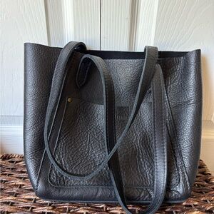 Pebbled black Portland Leather Goods small Juliette tote